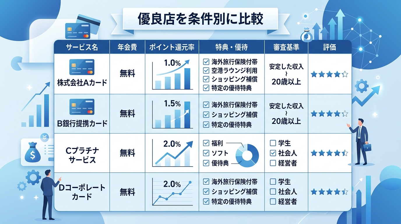 クレジットカード現金化の優良店を条件別に比較